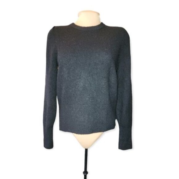 Banana Republic Black Alpaca Wool Blend Long Sleeve Crew Neck Sweater Size M - Picture 2 of 6